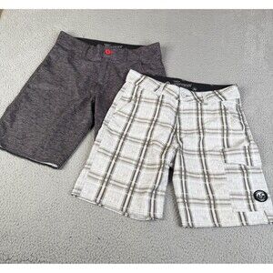 LOT OF VANS Vanphibian Shorts Mens 30 Brown Black Hybrid Swim Skate Pool Lake